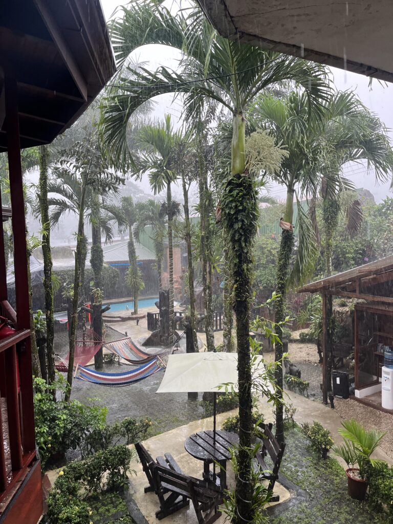 Neuer Ort, trotzdem Regen